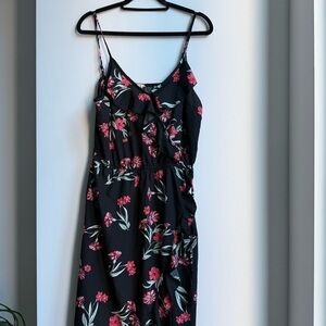 Indulge Black Dress with pink Floral Pattern XL